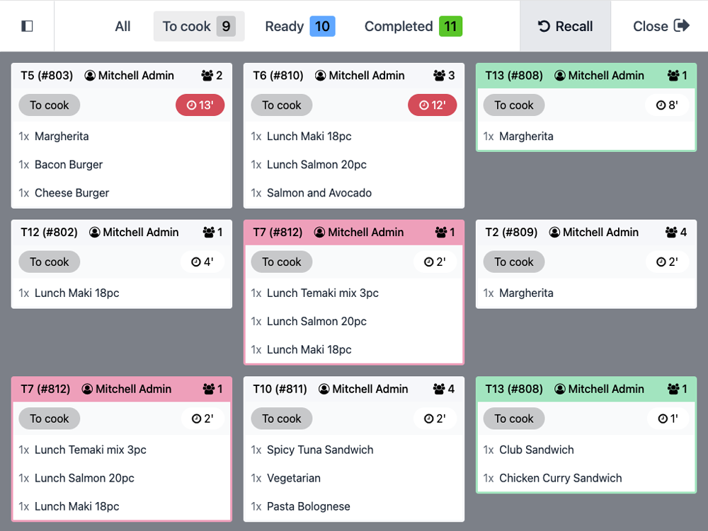 Kitchen Display System Odoo